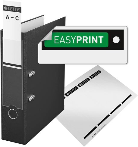 غلاف أوروبي من الكتان الفاخر ذو حلقتين مقاس 3 بوصات من Leitz مقاس A4، أسود (1010-BK) in Kuwait