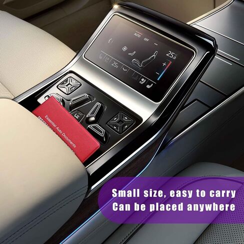 4 PCS Car Registration and Insurance Holder, Vehicle Glove Box Organizers with Closure for License Document, Auto Essential Paperwork Wallet Case Holder, Car Accessories (Black, Blue Flag) in Kuwait