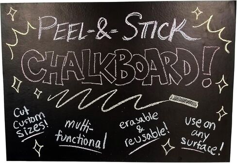 Teacher's Choice Self-Adhesive Chalkboard - Blackboard Wall Sticker - Over 6.5 feet Long (78.7" × 17.7") Chalk Included in Saudi Arabia