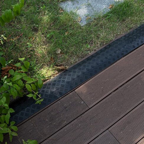 Floor Cord Cover Cable Protector, Ramp Rubber Floor Cord Concealer 1 Channel Heavy Duty Cable Protector for Indoor and Outdoor (Samll-2 Piece, Black) in Kuwait