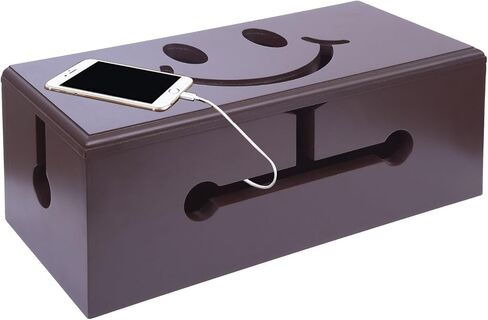 Ultimate Cable Management Box - Wood Lid, Desk & TV Organizer, Concealer for Cords, Surge Protectors, Chargers - Home/Office Solution! in Kuwait