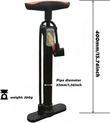Inchant Bicycle Hand Pump Portable Bike Floor Pump Fits Presta and Schrader Valves Types Air Pump with Ball Needles and Balloons Nozzle in Saudi Arabia
