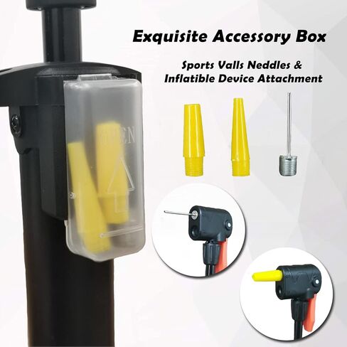 Inchant Bicycle Hand Pump Portable Bike Floor Pump Fits Presta and Schrader Valves Types Air Pump with Ball Needles and Balloons Nozzle in Saudi Arabia