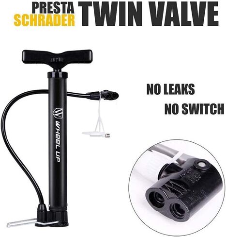 مضخة يدوية للدراجة من إنشانت، مضخة أرضية محمولة للدراجة تناسب أنواع صمامات بريستا وشرايدر، مضخة هواء مع إبر كروية وفوهة بالونات in Kuwait