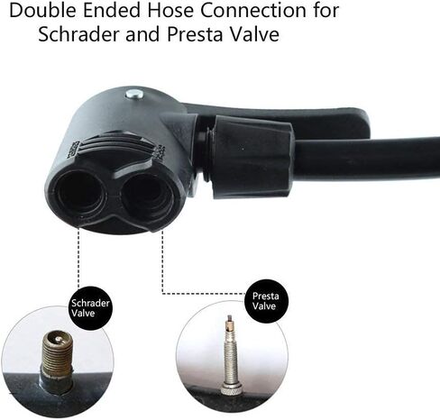 مضخة يدوية للدراجة من إنشانت، مضخة أرضية محمولة للدراجة تناسب أنواع صمامات بريستا وشرايدر، مضخة هواء مع إبر كروية وفوهة بالونات in Kuwait