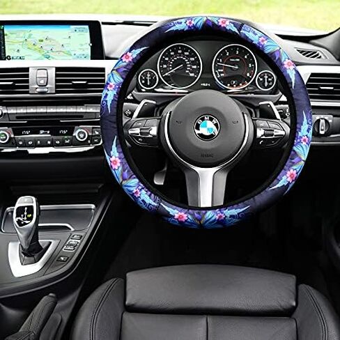 Frienda Butterfly Car Seat Covers for Women Butterfly Car Accessories Interior Seat Covers Rubber Steering Wheel Wrist Strap Armrest Seatbelt Cover Keychain(Bright Style) in Saudi Arabia