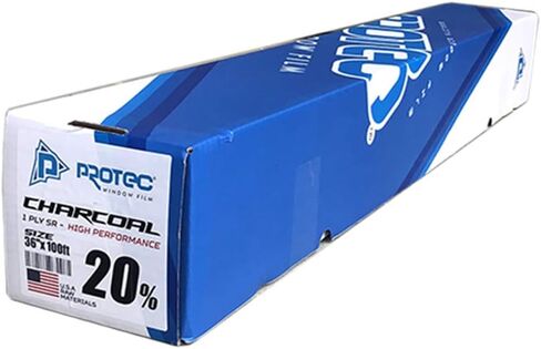 PROTEC 20% 36" X100FT Charcoal 1PLY HIGH Performance Window Film Tint ROLL in Kuwait