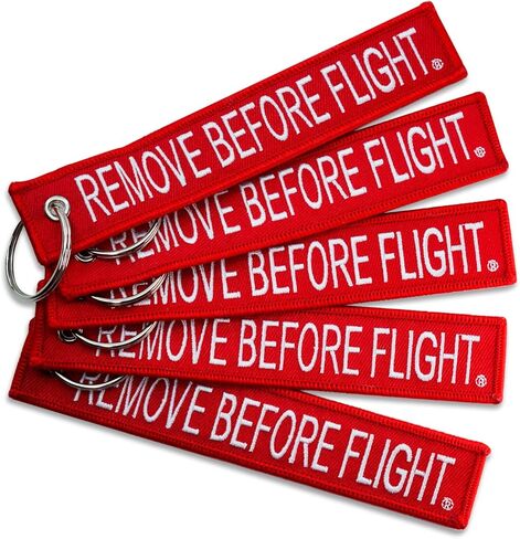 5x Remove Before Flight Red/White Key Chain 5.5" x 1" by (5 Pack) in Saudi Arabia
