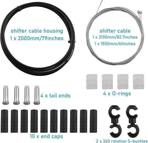 1 Set Bicycle Gear Shift Cable Housing Universal Kit Brake Cable Tube Set for Mountain Road Bike Repair (Black) in Saudi Arabia