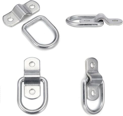 TooTaci D Rings Tie Down Anchors 1/4" Stainless Steel D Ring 1200bls Breaking Strength,6pcs Heavy Duty Trailers Bracket Surface Mount Hooks with Screws Securing Cargo for Boats,Trucks,Camper in Saudi Arabia