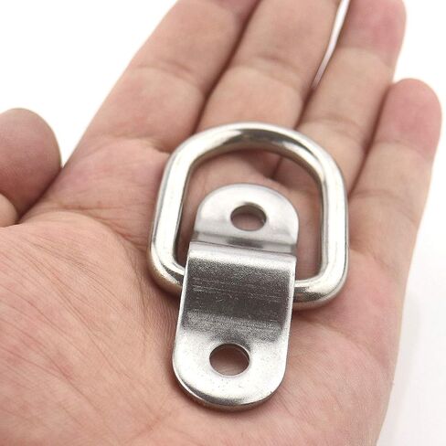 TooTaci D Rings Tie Down Anchors 1/4" Stainless Steel D Ring 1200bls Breaking Strength,6pcs Heavy Duty Trailers Bracket Surface Mount Hooks with Screws Securing Cargo for Boats,Trucks,Camper in Saudi Arabia
