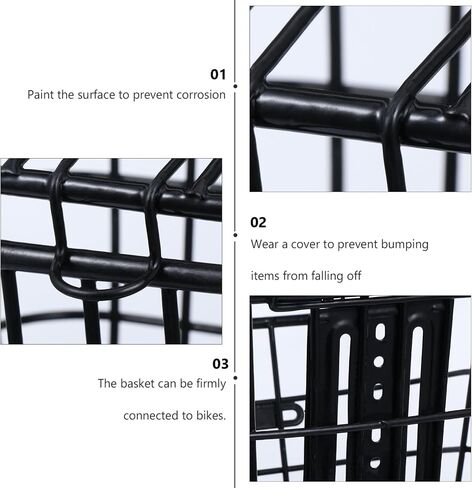 Electric Scooter Bike Storage Basket Bike Basket Front Rack: Electric Front Baskets with Lid Bike Storage Holder Accessories for Women and Men Black 1PC Cycling Basket Bike in Saudi Arabia