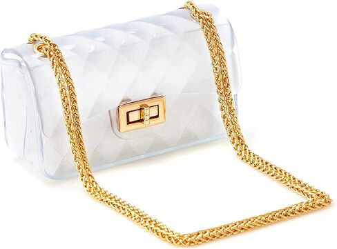 Semi Transparent Jelly Bag for Women,Lady Fashion Lovely Bag，Clear Bag Stadium Approved in Saudi Arabia