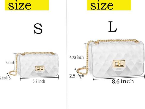 Semi Transparent Jelly Bag for Women,Lady Fashion Lovely Bag，Clear Bag Stadium Approved in Saudi Arabia