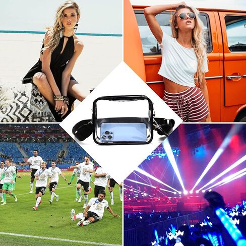 محفظة شفافة حول الجسم معتمدة للنساء مع محفظة بطاقات صغيرة، وحقيبة استاد شفافة صغيرة in Kuwait