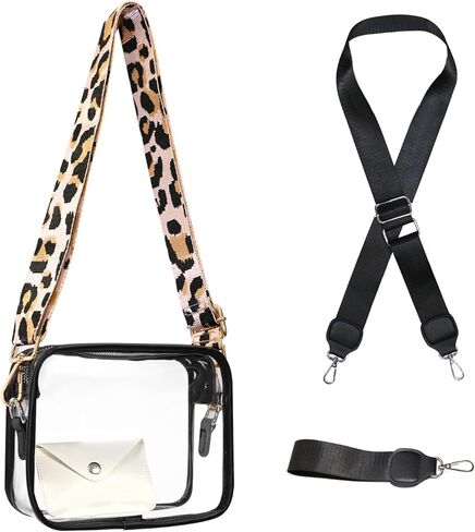 محفظة شفافة حول الجسم معتمدة للنساء مع محفظة بطاقات صغيرة، وحقيبة استاد شفافة صغيرة in Kuwait