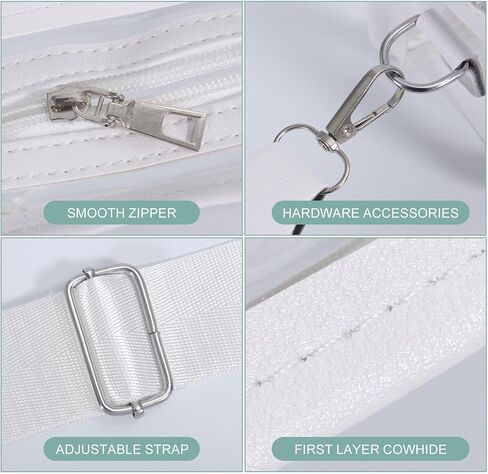 Clear Bag Stadium Approved, Clear Crossbody Bag with Card Bag & Adjustable Shoulder Strap for Concerts in Saudi Arabia