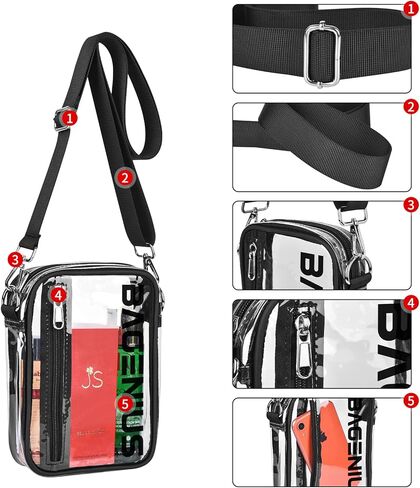 حقيبة شفافة تمر بالجسم معتمدة من الاستاد وخفيفة الوزن للحفلات الموسيقية والسفر ومهرجانات التسوق الرياضية in Kuwait