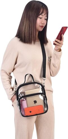 حقيبة كروس شفافة معتمدة من الاستاد، حقيبة حمل شفافة مع حزام للحفلات الرياضية وألعاب صالة الألعاب الرياضية in Kuwait