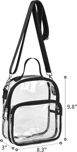 حقيبة كروس شفافة معتمدة من الاستاد، حقيبة حمل شفافة مع حزام للحفلات الرياضية وألعاب صالة الألعاب الرياضية in Kuwait