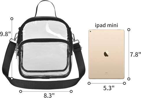 حقيبة كروس شفافة معتمدة من الاستاد، حقيبة حمل شفافة مع حزام للحفلات الرياضية وألعاب صالة الألعاب الرياضية in Kuwait