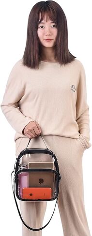 حقيبة كروس شفافة معتمدة من الاستاد، حقيبة حمل شفافة مع حزام للحفلات الرياضية وألعاب صالة الألعاب الرياضية in Kuwait