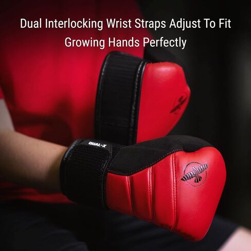 Hayabusa T3 Boxing Gloves for Kids and Teens Wrist and Knuckle Protection, Dual-X Hook and Loop Closure, Splinted Wrist Support, 5 Layer Foam Knuckle Padding in Saudi Arabia