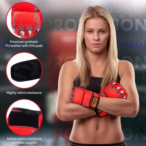 Boxing Gloves, Half Finger Kickboxing Training Gloves,Grappling Gloves,Punching Bag Mitts, Fight Gloves for Men&Women in Saudi Arabia