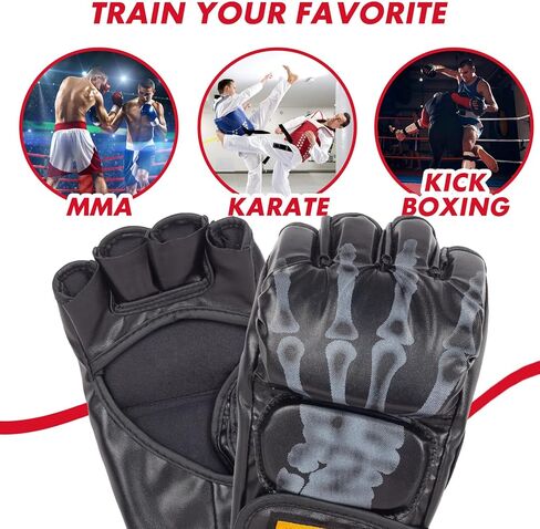 Boxing Gloves, Half Finger Kickboxing Training Gloves,Grappling Gloves,Punching Bag Mitts, Fight Gloves for Men&Women in Saudi Arabia