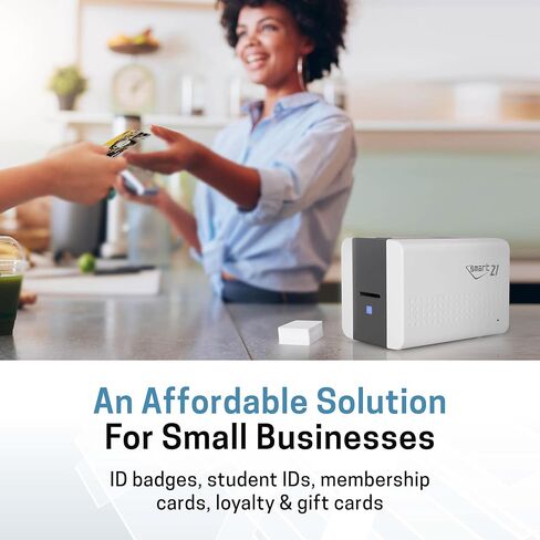 مجموعة الطابعة البسيطة لبطاقة الهوية IDP SMART-21S مع برنامج الكمبيوتر الشخصي فقط، و100 شريط ألوان YMCKO مطبوع، و100 بطاقة بلاستيكية PVC in Kuwait