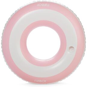 FUNBOY حلقة زرقاء داكنة عملاقة تطفو على شكل أنبوب بطول 111.4 سم، مع حامل أكواب متكامل، مثالية لحفلة حمام السباحة الصيفية، مقاس كبير