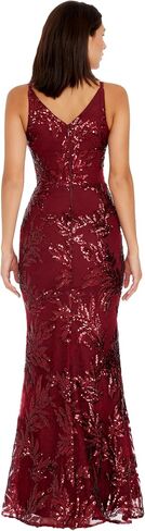 Dress the Population Women's Sharon Sequin, Maxi, Mermaid, V-Neck Gown, Pine Multi, X-Large in Saudi Arabia