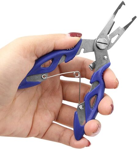 كماشة الصيد للمياه المالحة المصنوعة من الفولاذ المقاوم للصدأ ومزيل الخطاف المضفر لقص الخطوط المقسمة وإكسسوارات العتاد كماشة حلقية مقسمة لطُعم الصيد شديدة التحمل صغيرة مقاومة للمياه المالحة in Kuwait