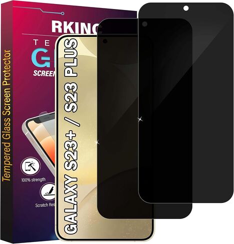 واقي شاشة [عبوة من قطعتين] لهاتف Samsung Galaxy S23+ / S23 Plus 5G، واقي شاشة من الزجاج المقسى، دعم بصمة الإصبع 0.33 مم [ضمان مدى الحياة] [خالي من الفقاعات] [مضاد للخدش] [مضاد للكسر] in Saudi Arabia