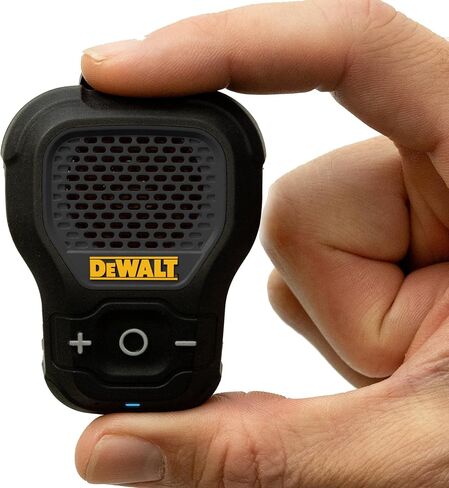 DEWALT Wearable Bluetooth Speaker (Updated Version), Clip-On Wireless Jobsite Pro Water-Resistant Portable Speaker (Non-Magnetic), Built-in Mic for Hands-Free Music/Calls, Bluetooth Speaker in Kuwait