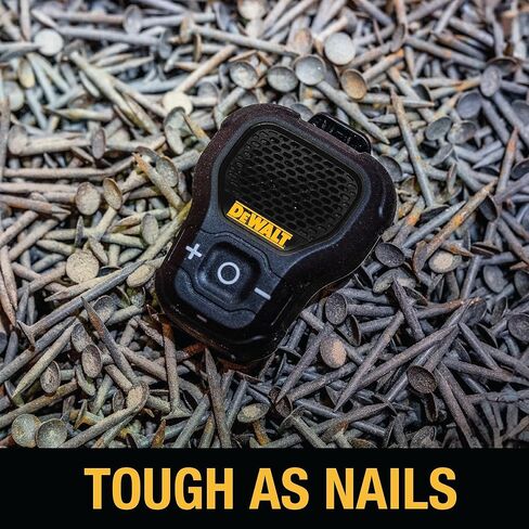 DEWALT Wearable Bluetooth Speaker (Updated Version), Clip-On Wireless Jobsite Pro Water-Resistant Portable Speaker (Non-Magnetic), Built-in Mic for Hands-Free Music/Calls, Bluetooth Speaker in Kuwait