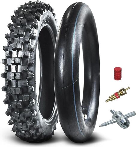 Front 60/100-14 2.50-14 Tire and Inner Tube for 110cc 125cc CRF70 CRF110 XR70 KLX110 TTR90 PW80 RM60 RM65 TaoTao DB14 SSR Apollo Coolster Dirt Pit Bike Motorcycle Off Road Motocross Heavy Duty in Saudi Arabia