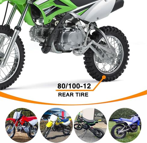 Front 60/100-14 2.50-14 Tire and Inner Tube for 110cc 125cc CRF70 CRF110 XR70 KLX110 TTR90 PW80 RM60 RM65 TaoTao DB14 SSR Apollo Coolster Dirt Pit Bike Motorcycle Off Road Motocross Heavy Duty in Saudi Arabia