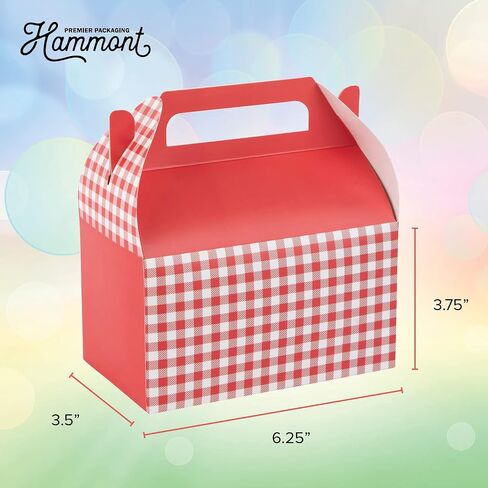 Hammont Paper Treat Boxes - (10 Pack) - Party Favors Treat Container Cookie Boxes Cute Designs Perfect for Parties and Celebrations 6.25" x 3.75" x 3.5" (Chinese) in Kuwait