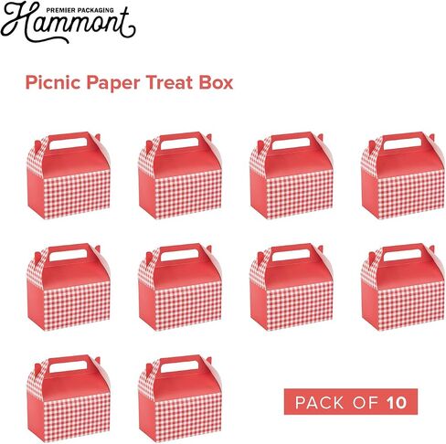 Hammont Paper Treat Boxes - (10 Pack) - Party Favors Treat Container Cookie Boxes Cute Designs Perfect for Parties and Celebrations 6.25" x 3.75" x 3.5" (Chinese) in Kuwait