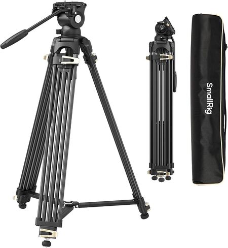 SmallRig AD-01 Video Tripod, 73" Heavy Duty Tripod with 360 Degree Fluid Head and Quick Release Plate for DSLR, Camcorder, Cameras 3751 in Saudi Arabia