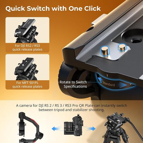 SmallRig AD-01 Video Tripod, 73" Heavy Duty Tripod with 360 Degree Fluid Head and Quick Release Plate for DSLR, Camcorder, Cameras 3751 in Saudi Arabia