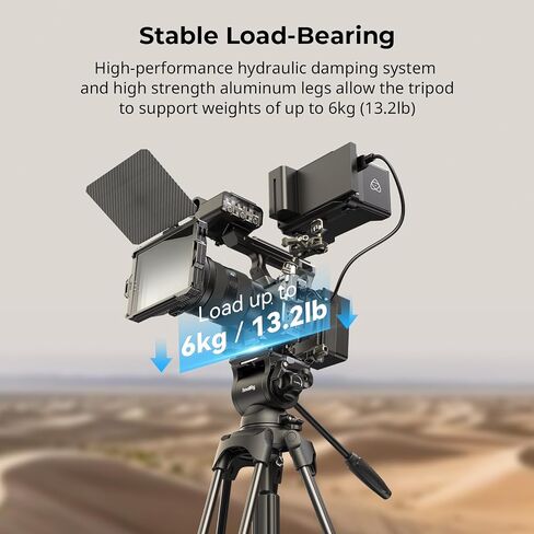 SmallRig AD-01 Video Tripod, 73" Heavy Duty Tripod with 360 Degree Fluid Head and Quick Release Plate for DSLR, Camcorder, Cameras 3751 in Saudi Arabia