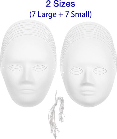 CALPALMY Paper Mache Masks - 16 Packs White Blank Cat Mask, Hand Painted Animal Half Facemasks for Party, Cosplay, Artistic Projects, Theater, Halloween, Masquerade Parties, Classroom Art in Kuwait