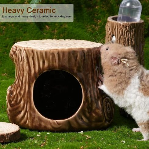 Hamster Water Bottle for Glass Tank, 3-in-1 Adjustable Hamster Water Bottle 80ML Gerbil Water Bottle with Stand Holder, Chew Proof Ceramic Water Dispenser for Dwarf Syrian Hamster Mice Rat in Saudi Arabia