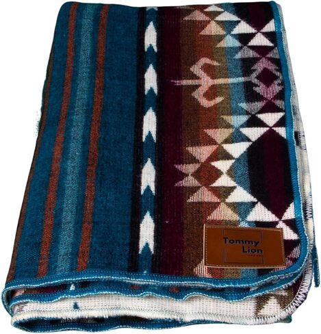 Alpaca Wool Blanket 80x45 inch: Soft, Warm, Hypoallergenic, Unique Designs– Ideal for Camping and Air Travel, Red Tones in Saudi Arabia