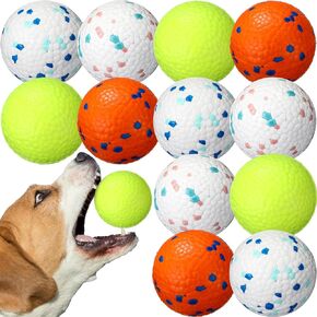Jenaai 12 Pcs Dog Balls for Aggressive Chewers Tennis Ball 2.9 Inch Indestructible Durable Bouncy Floating Balls Interactive Dog Balls for Large Medium Small Dogs and Puppies
