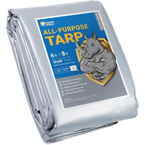 GUARD SHIELD قماش القنب عالي التحمل مقاس 10 × 12 قدم أخضر متعدد الأغراض سميك مقاوم للماء غطاء قماش بولي 10 مل