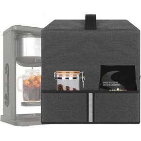 Coffee Maker Cover, Heavy Fabric Cloth Coffee Maker Dust Cover Compatible with Ninja CM300, CM371, CM400, CM401, CM407 Coffee Maker, 12.6X9.5X15 in, Dark Grey