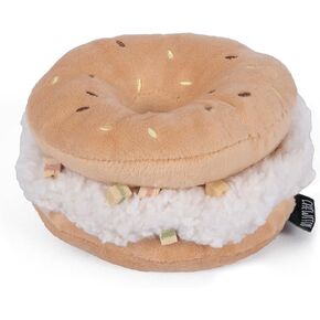 Dog Plush Squeaky Toy, Interactive Bagel Shape Puppy Snuffle Toys, Cute Dog Puzzle Enrichment Toy Treat Puzzle for Small and Medium Dogs
